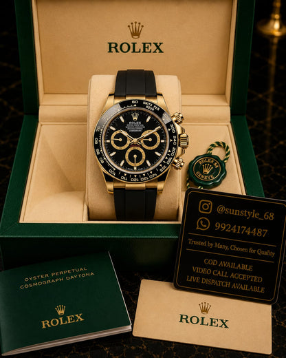 Rolex Daytona Chronograph Gold Black