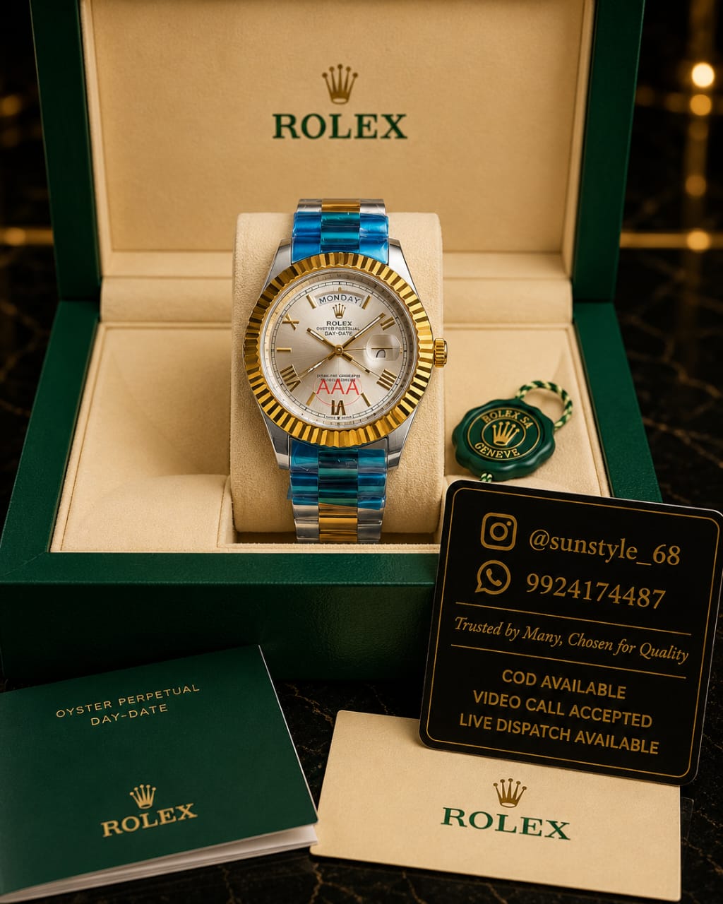 ROLEX_DAYDATE_GOLD_TWOTONE_WHITE_ROMAN_DIAL_AT299