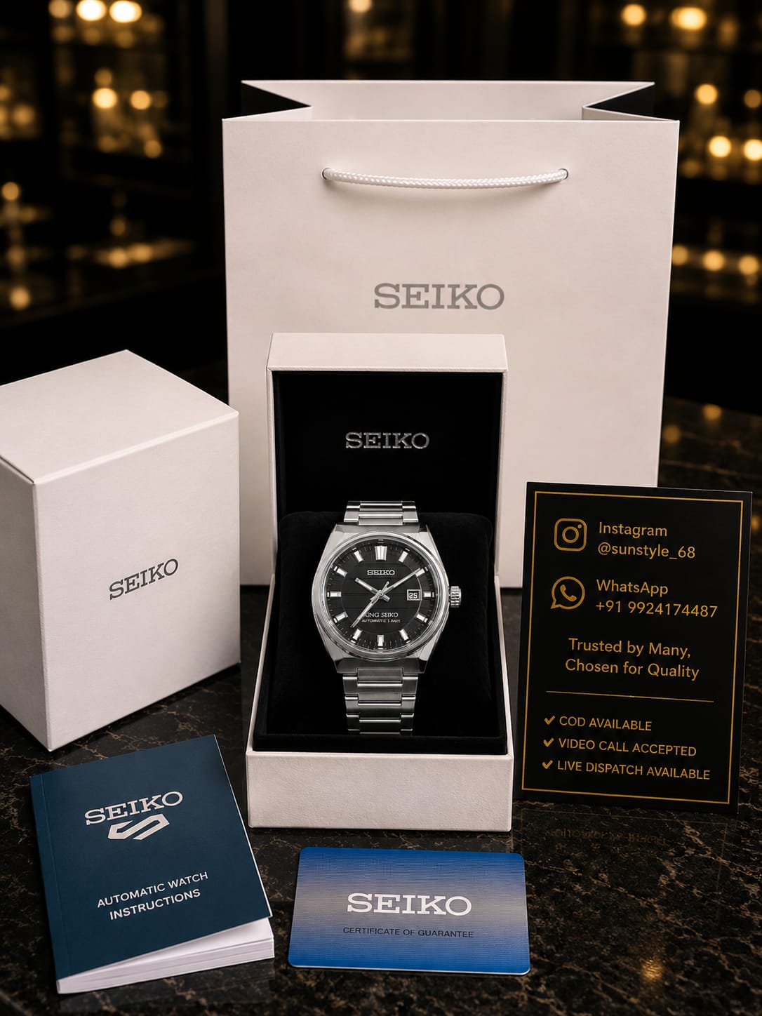 Seiko King Silver Black