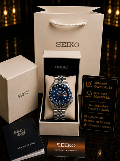 Seiko GMT Pack Blue Blue AT436