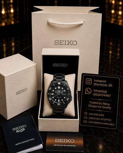 Seiko 5 Sports Automatic Full Black