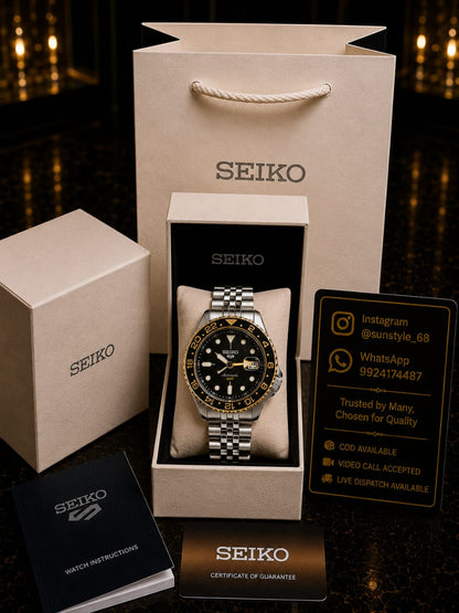 Seiko GMT Pack Yellow Grey AT436