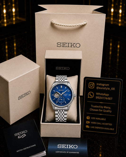 Seiko Presage Automatic (Open Back) Blue