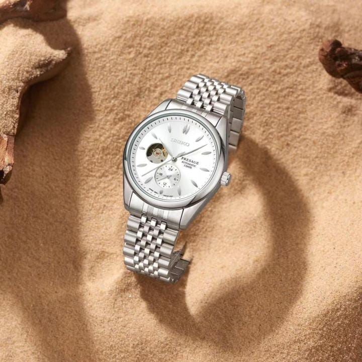 Seiko Presage Automatic (Open Back) White silver