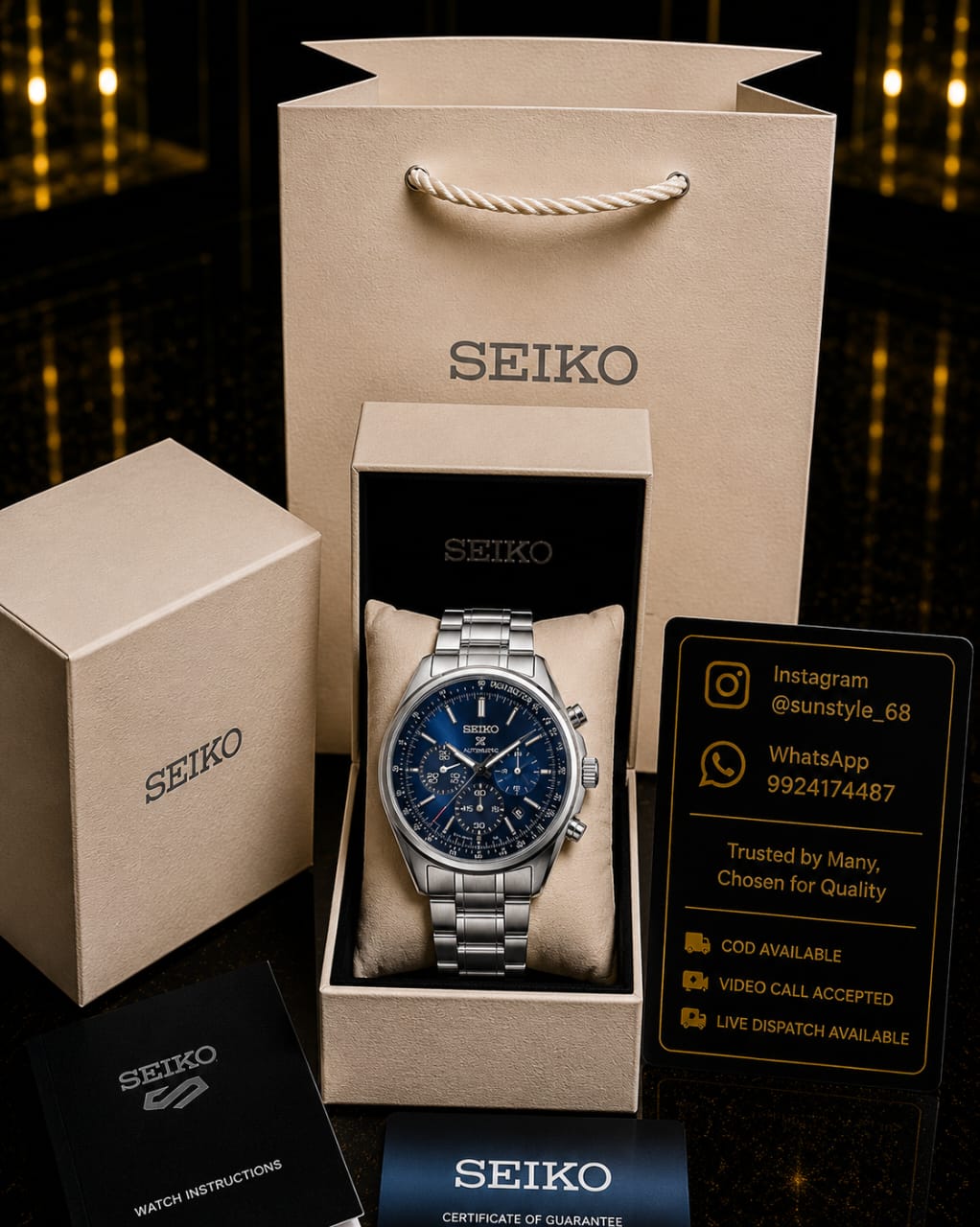 Seiko Prospex Chronograph Silver-Blue