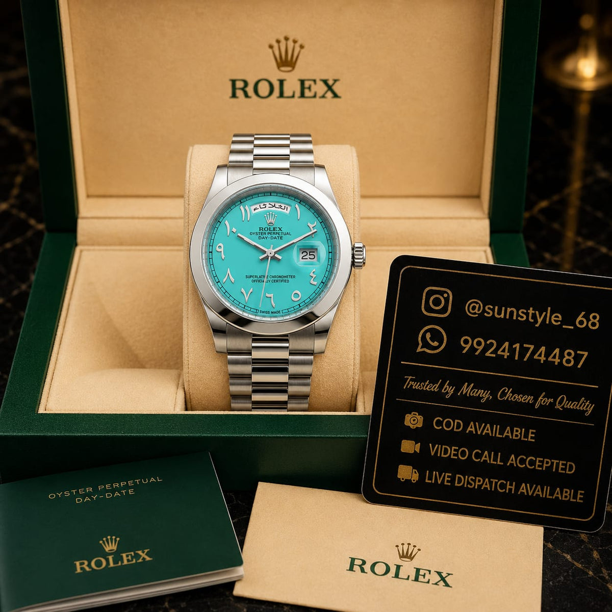 RolexMens Arabic Oyster Perpetual Day-Date Tiffany