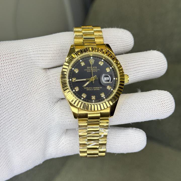 Rolex just date gold black